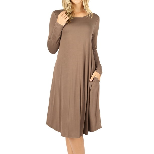 XL 3X 1X L M NEW SOLID MOCHA BROWN LONG SLEEVE MOCK NECK DRESS SIZE S 2X XL 3X 1X L M NEW SOLID MOCHA BROWN LONG SLEEVE MOCK NECK DRESS SIZE S 2X
